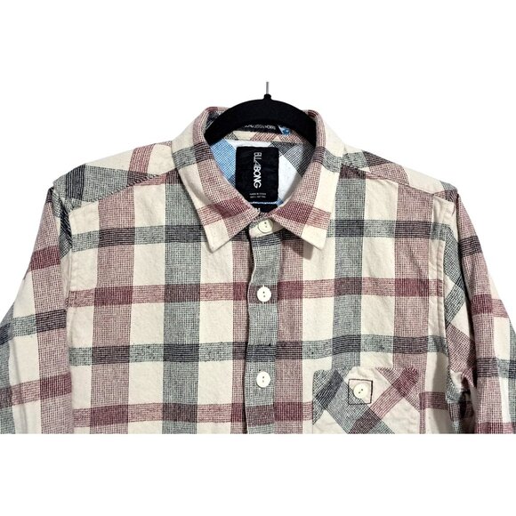 Vintage 90s Billabong Design Works Plaid Flannel Shirt Size M Surf Style - Picture 5 of 13